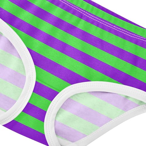 Grass Green Purple Stripe Toddler Girls's Underwear 2T4