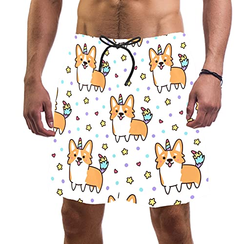Short de bain pour homme taille élastique motif Corgi L