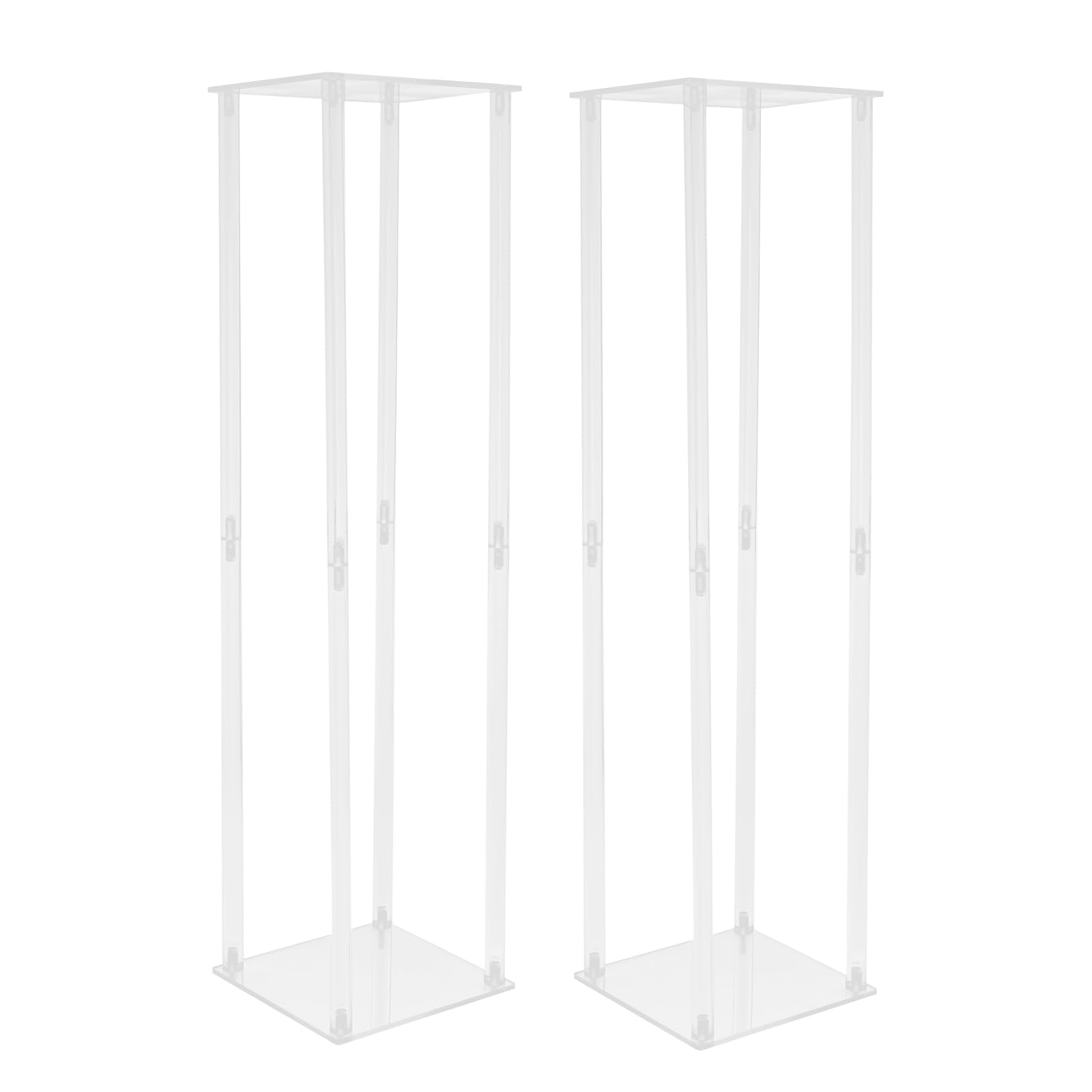 Lot de 2 supports de fleurs de mariage en acrylique pour table de mariage - Vase de 100 cm de haut pour centres de table - Support de fleurs pour mariage, fête, vases à fleurs, maison, salon