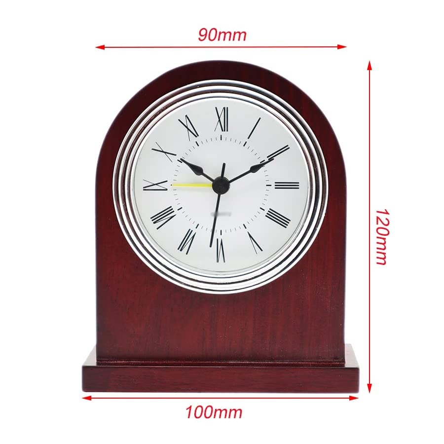 Reloj de escritorio decorativo con base de madera analógico para interiores 2