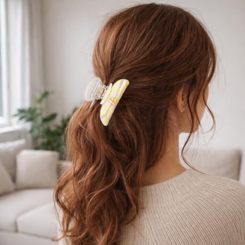 Image of Initial Lemon Hair Clips for Women - Teen Girl Gifts Trendy Stuff, Y2K Accessories Lemon Print Hair Accessories, Wedding Bridesmaid Birthday Valentines Day Gifts for Girls, Letter M