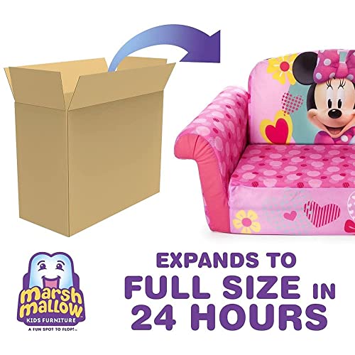 marshmallow furniture children39s 2 in 1 flip open foam sofa minnie mouse by spin master