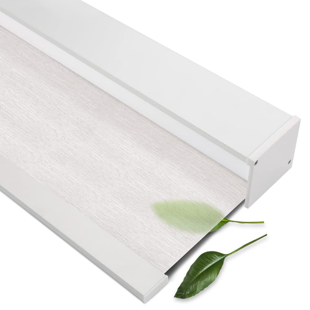 ZSHINE Manual Cordless Safe Light Filtering Victoria Fabric Roller Shades with Square Valance Customzied Size (White)