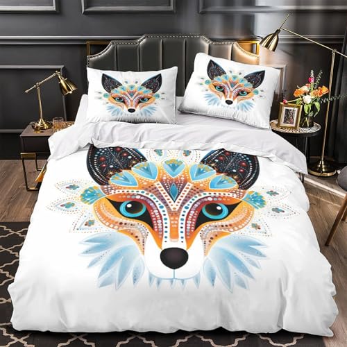 Housse de couette fox 3D microfibre de qualité supérieure lit super king