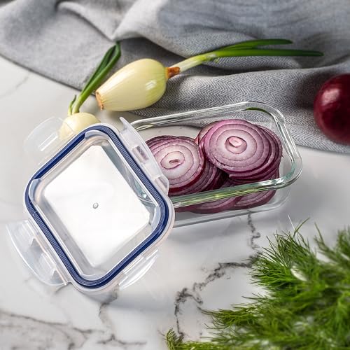 KADAX Glasbehälter Set mit Deckel, 3 Größen 370/1300/1520 ml, luftdichte Frischhaltedosen aus Glas, Vorratsdosen für Meal Prep… – Ansicht 3