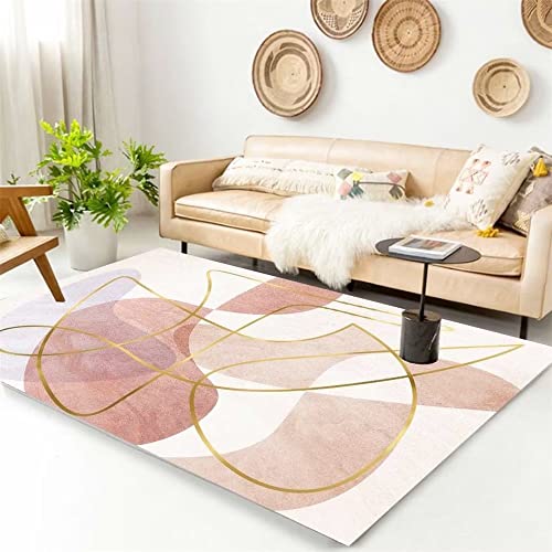 Tapis durable moderne motif géométrique abstrait brun grand tapis 200x250cm