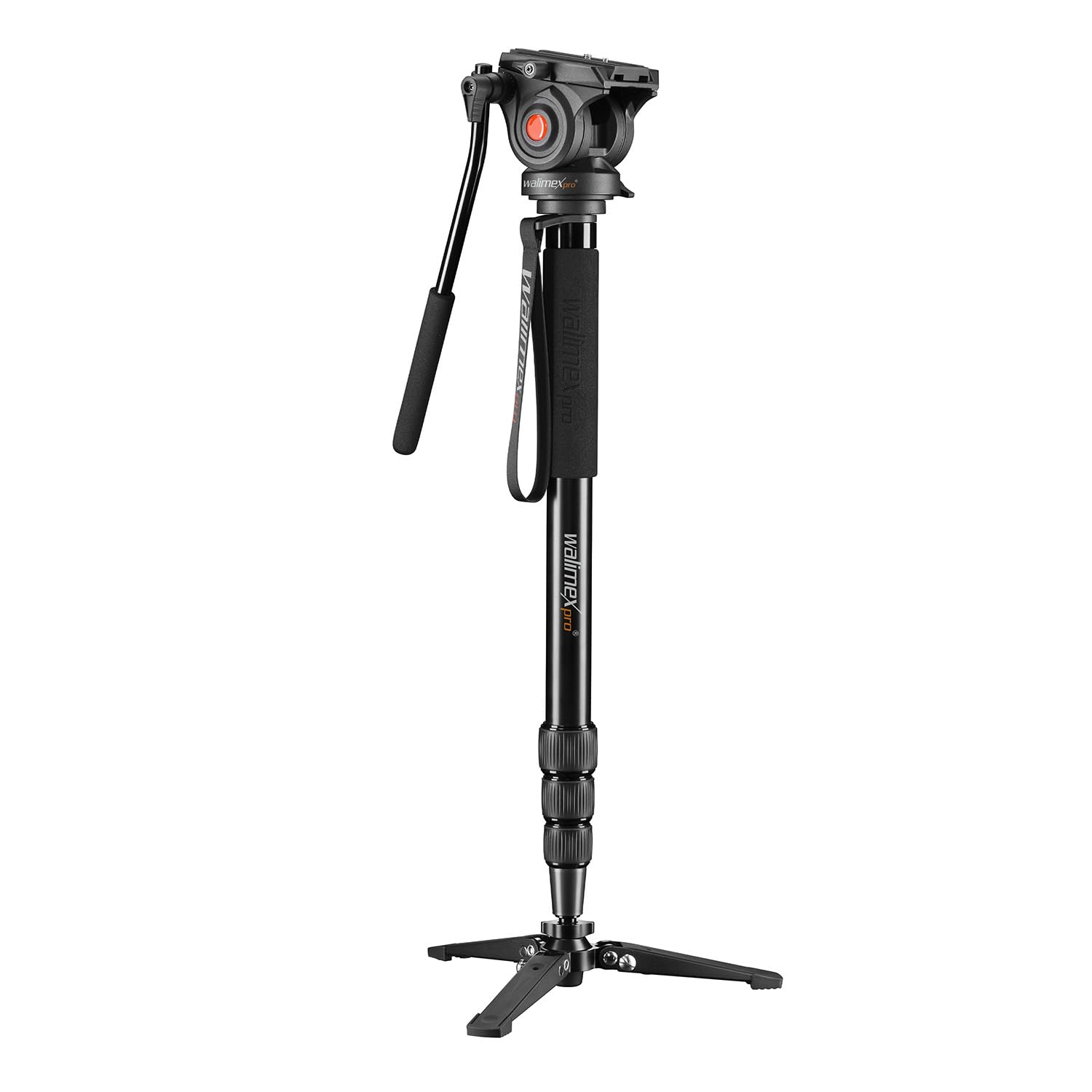 Walimex Pro Monopiede fotografico Director Carbon, regolabile in altezza fino a 191 cm, con testa video a 2 direzioni con ammortizzazione fluida