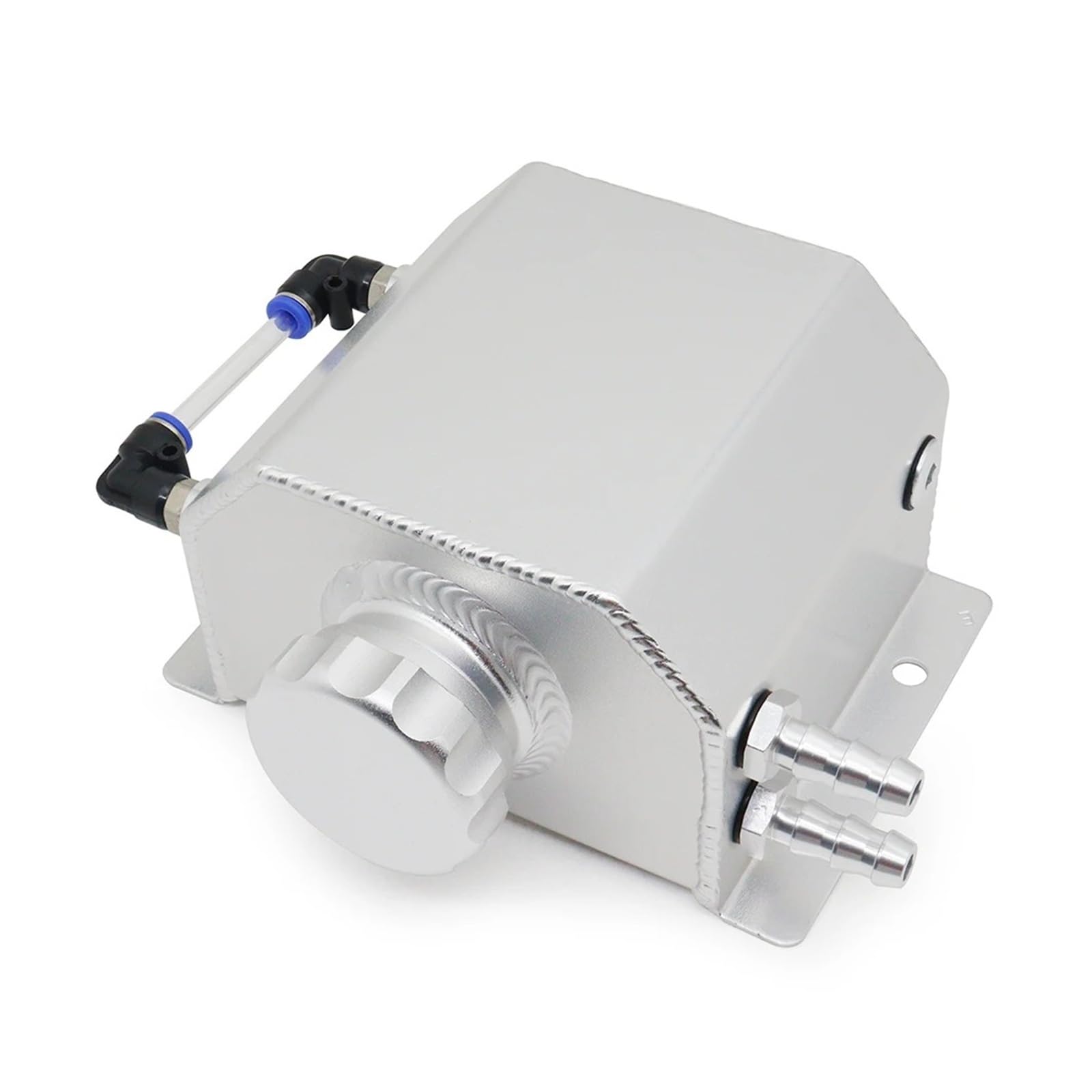 Tanque de desbordamiento de refrigerante universal de aluminio de 1L con tapón de drenaje