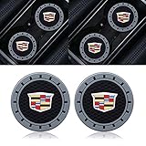 Goshion 3 Inch Diameter Oval Tough Car Logo Vehicle Travel Auto Cup Holder Insert Coaster for Cadillac Escalade, CTS,SRX, BLS, ATS,STS, XTS, SXT,etc All Models