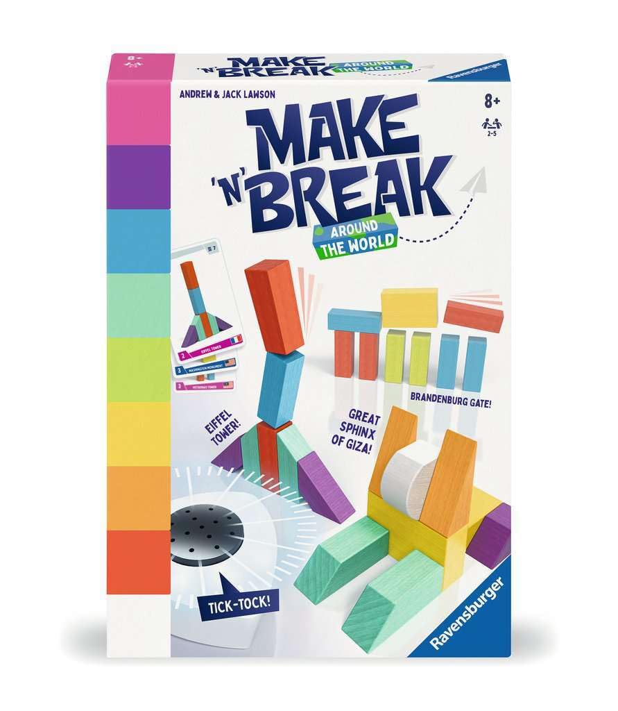 Ravensburger 22473 Make 'n' Break Around the World Board Game for the Whole Family, Game for Adults and Children from 7 Years, for 2-5 Players