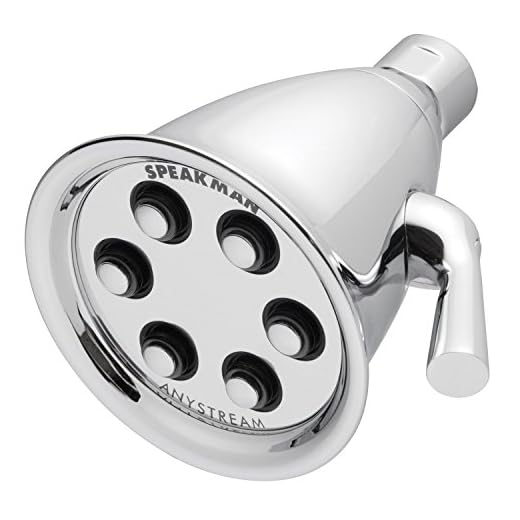 Speakman S-2256-E2 Icon Anystream Multi-Function Adjustable Signature Brass Shower Head, Polished Chrome