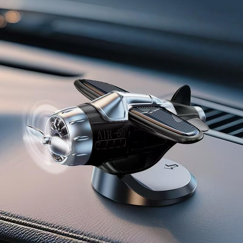 Image of A Solar-Powered, Quiet-Rotation car Ornament relieves Fatigue, boosts Alertness, and adds Driving Fun. Suitable for All Cars, Offices, and Homes. Perfect for Any Sunny spot (black1)