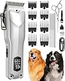 Masagotti Dog Clippers for Grooming – Cordless Pet Hair Trimmer for Thick Coats, Low-Noise Dog Grooming Kit with Stainless Steel Blade for Large Dogs & Other Pets