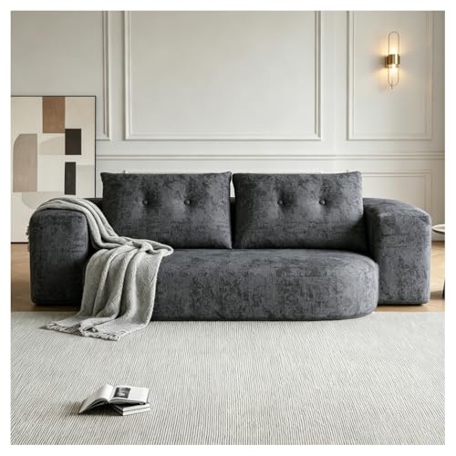 Sofá de felpilla gris de dos plazas: diseño ergonómico sin huesos 2