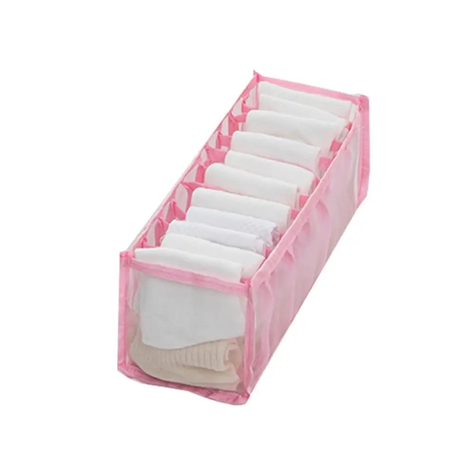 GYTTDERFL Sock Organiser Jeans Storage Box Closet Wardrobe Clothes Compartment Boxes Drawer Socks Separation Organizer Pants(Pink 11grids)