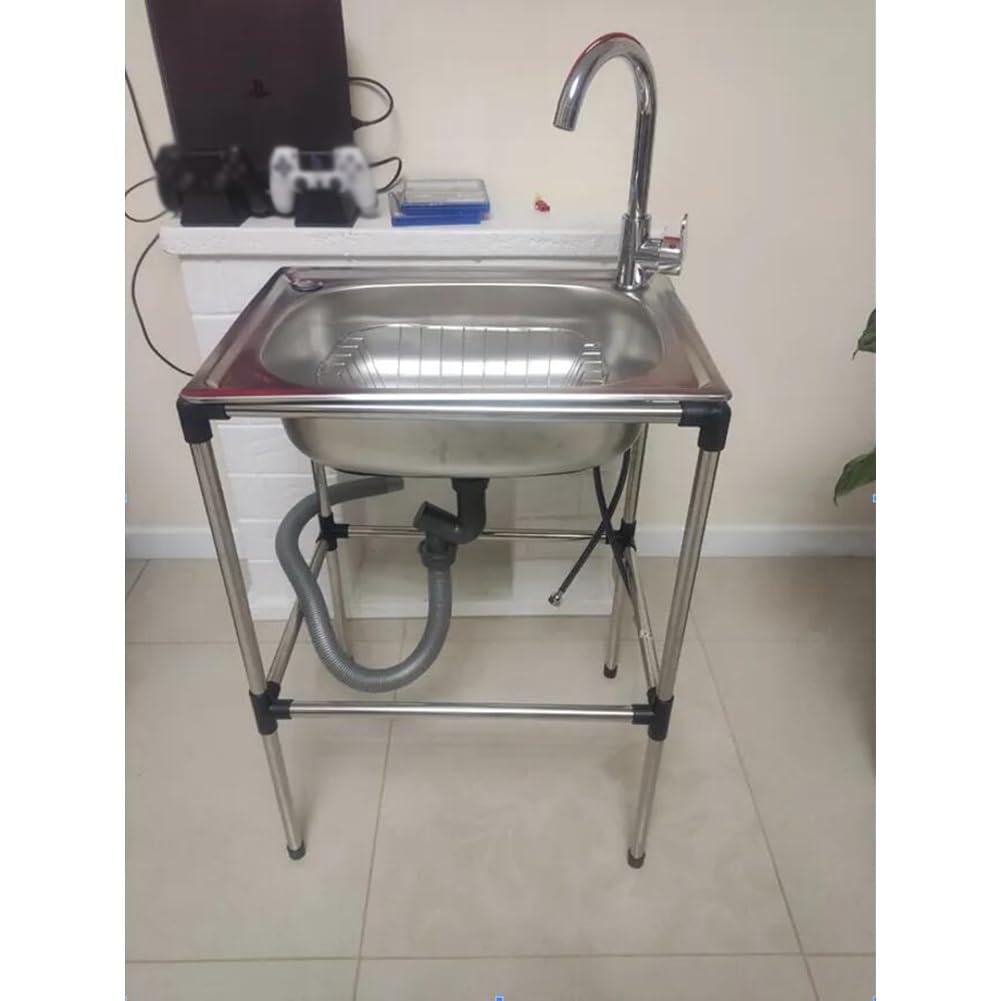 Évier de cuisine autoportant en inox pour laver les grands plats sans éclabousser votre pièce