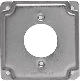 RACO 811C Exposed Work Cover, 1-23/32 in Dia, 4-3/16 in L, 4-3/16 in W, Square, Galvanized Steel, Gray