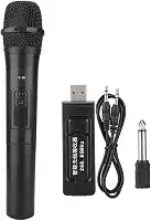 Microfone Sem Fio Profissional ZJchao, Dinâmico, UHF, 20 Metros de Distância, Karaokê, Igreja, Amplificador de Áudio