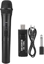 Microfone Sem Fio Profissional ZJchao, Dinâmico, UHF, 20 Metros de Distância, Karaokê, Igreja, Amplificador de Áudio