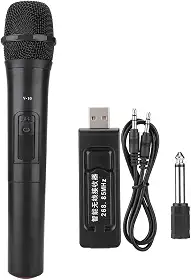 Microfone Sem Fio Profissional ZJchao, Dinâmico, UHF, 20 Metros de Distância, Karaokê, Igreja, Amplificador de Áudio