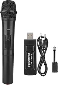 Microfone Sem Fio Profissional ZJchao, Dinâmico, UHF, 20 Metros de Distância, Karaokê, Igreja, Amplificador de Áudio