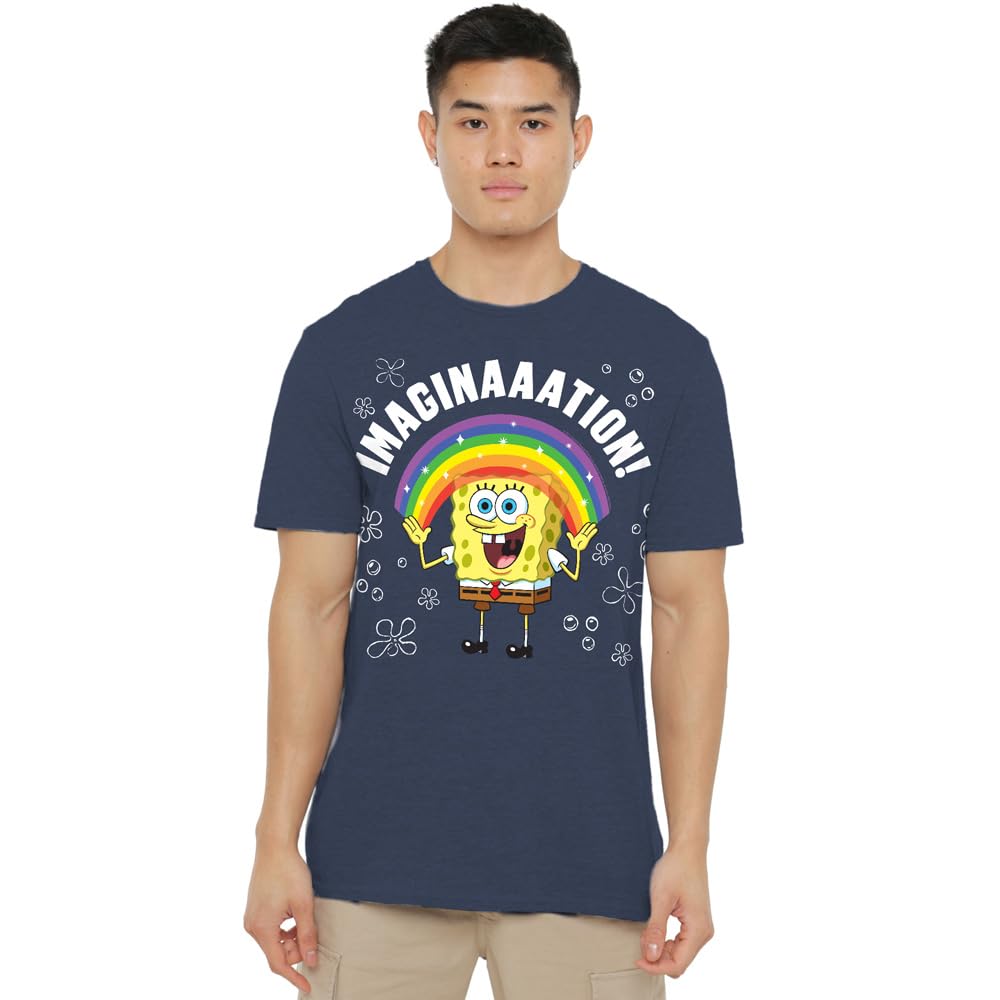 Spongebob Imagination Unisex T Shirt, Navy, Large