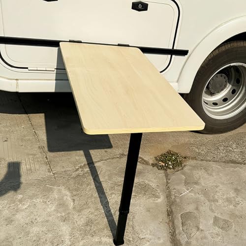 Yellow RV Folding Wall Table, Space-Saving Wall-Mounted Dining Table with 2 Cup Holders for Campers, Motorhomes, and Outdoor Use - Ideal for Small Spaces