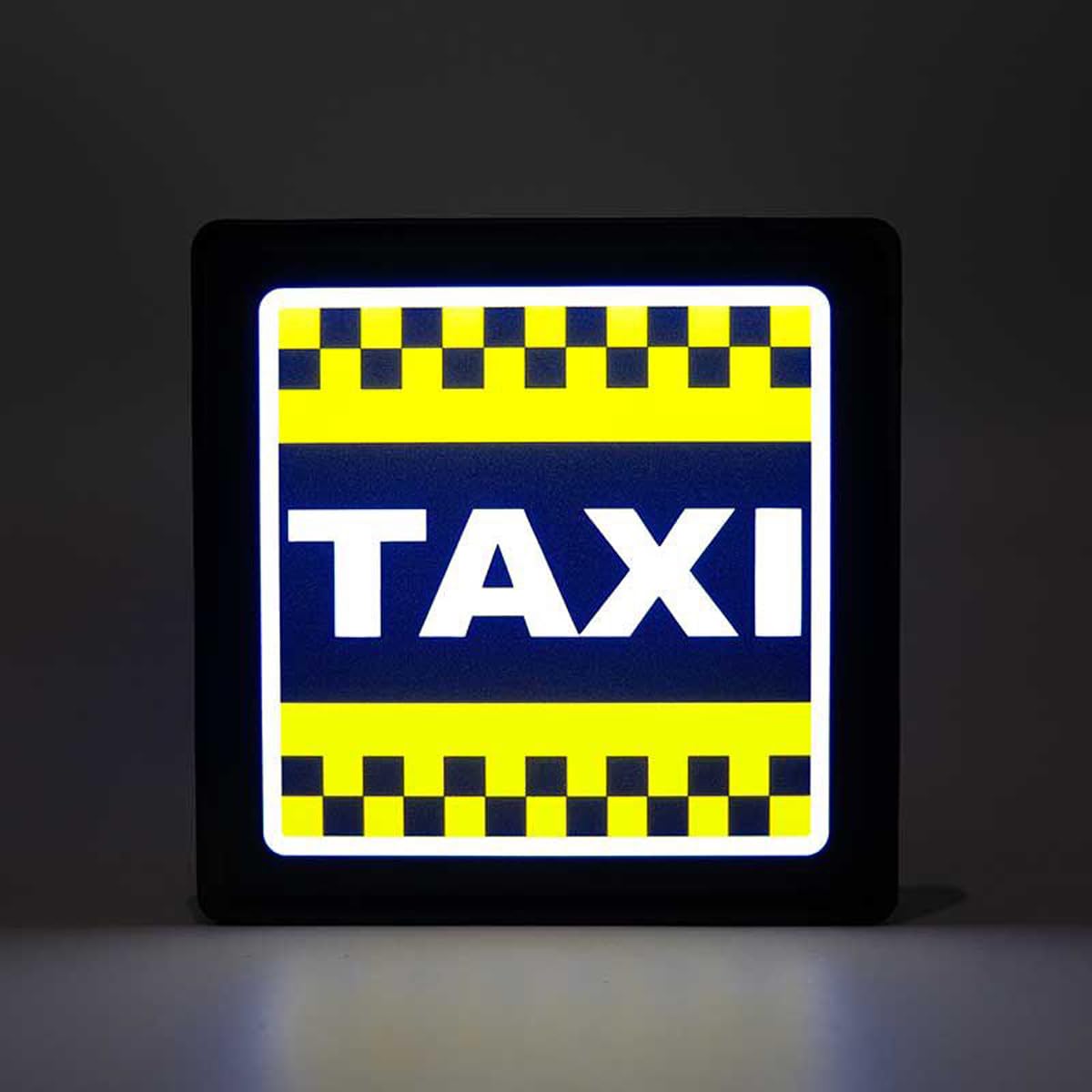 TAXI SIGN - Calcomanías de señal de coche con luz LED brillante para servicio de entrega de alimentos recargable extraíble con soporte de montaje y funcionamiento inalámbrico de 12 horas