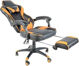Cadeira de jogos Estilo de corrida, Cadeira de mesa de computador reclinável ergonômica com apoio para os pés retrátil Almofada lombar ajustável com ajuste de altura Comfortable anniversary
