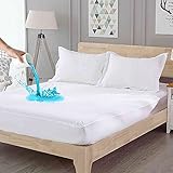 ComHoma Waterproof Mattress Protector Cover Deep Pocket Premium Soft Breathable Cotton Terry for Pets, Kids, Adults Twin Size 14' Depth Bed Cover 39x75 Inch