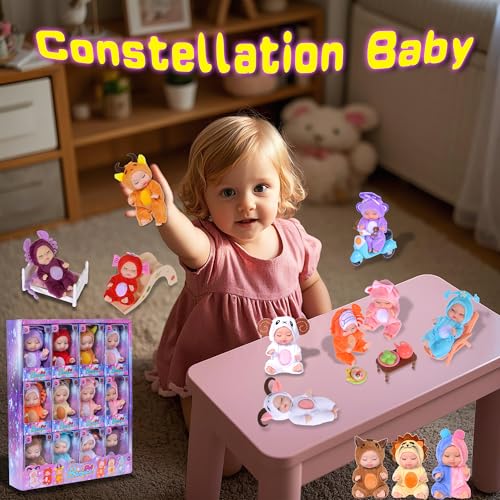 dollbie Pack de 12 Mini Muñecos Bebé 4 Pulg PVC miniatura 6