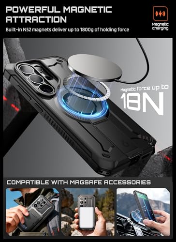 Image of SUPCASE for Samsung Galaxy S26 Ultra Case with Stand, Military-Grade Drop Protection, Compatible with Wireless Charging /MagSafe, Built-in Screen Protector & Front Frame - UB Pro Mag, Black