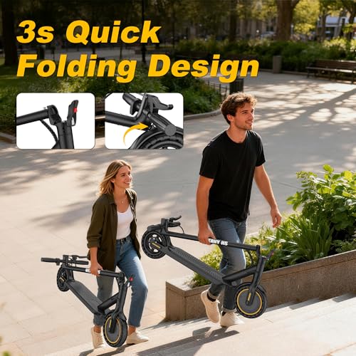 Image of WERHY Electric Scooter Adults, 350W /500W /1000W Powerful Motor, 19 MPH Max Speed, 16 /28 Miles Long Range, 8.5 inch Folding E Scooter with Dual Braking, Smart APP