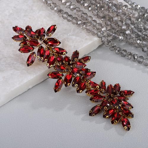 Pinzas para cabello de cristal color vino rojo miniatura 3