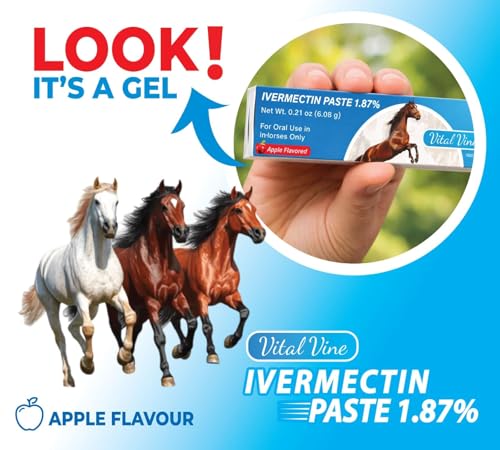 VITALVINE Ivermectin 1.87% Paste for Horses – Apple Flavor 6.08g Syringe, Treats Horses Up to 1250 lbs (3-Pack) - Image 7