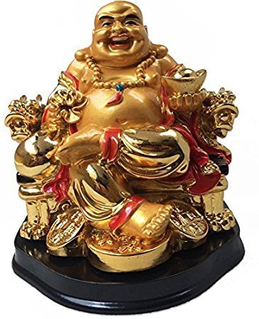GJ Vastu/Feng Shui Sitting On Chair Laughing Buddha for Remove Bad Luck | Vastu