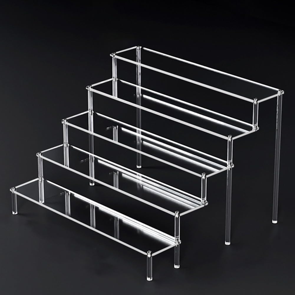 Présentoir acrylique transparent 5 couches en cristal acrylique de 40 cm pour bijoux précieux