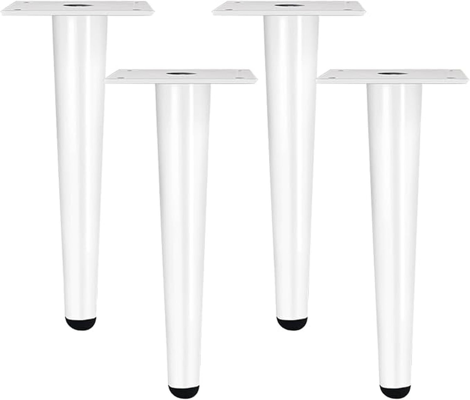 Piedini Mobilio 12 Pezzi Gambe Tavolo in Metallo Bianco Rialzo Legno Supporto Gambe Dritto Cono Tubo Viti Sostituzione per Divano Letto Mensola Armadio Cucina S, 80cm, 80cm