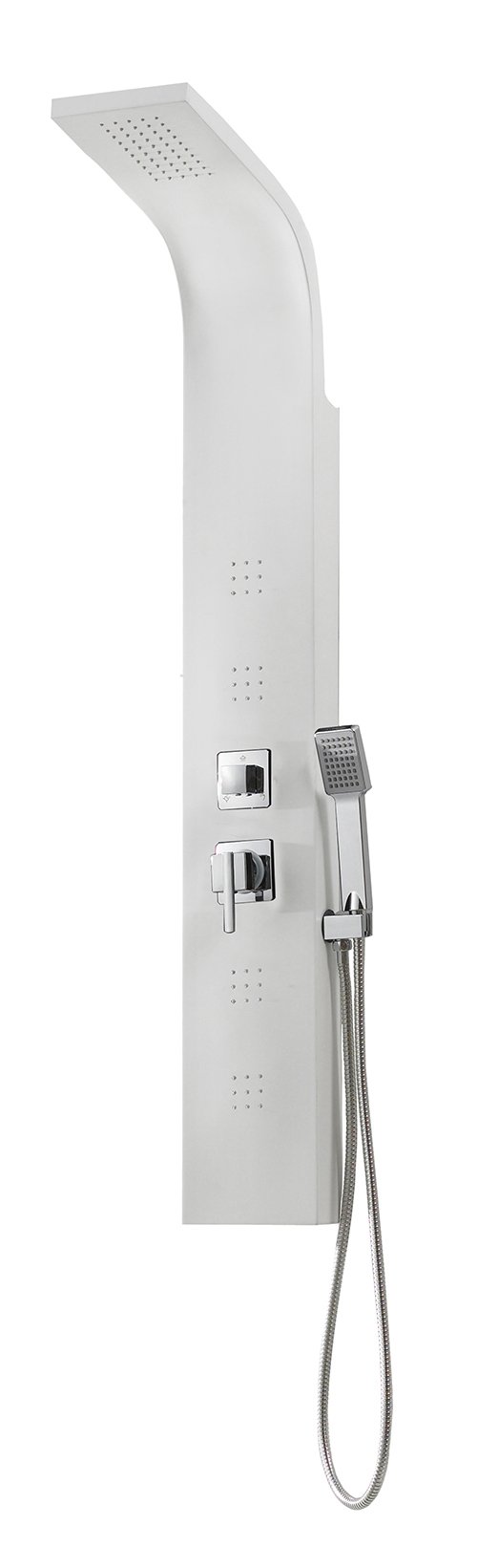 Colonne de douche hydromassante Tonga anticalcaire à 4 panneaux de jets pluie frontaux