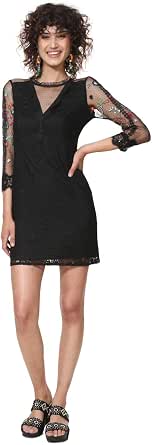 Robe Desigual Vest Dana - Noir à Motifs Fleuris, Taille Standard, Neuve Avec étiquettes