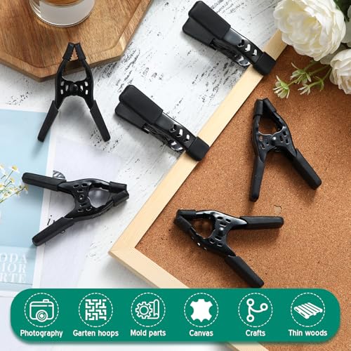 Honeydak 24 Pcs 4 Spring Clamps 1.5 Jaw Opening Metal Spring Clamps Heavy Duty Clips Strong for Woodworking Backdrop Photography Furniture Crafts (All Black) by Honeydak - Image 4