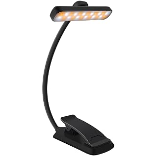 karidi Rechargeable 24 LED Book Light for Reading, 360° Flexible Gooseneck, 5 Color Tones, Clip-on for Books/Tablet/Bed, USB-C, 80H Glare-Free Eye Care (Black) - Amazon product rated Grade B