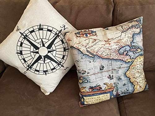 Faylapa 6 Pack Abstract Cartoon Flower Pillow Cases,Cotton Linen Decorative Cushion Cover (Geography Theme) #TOP3