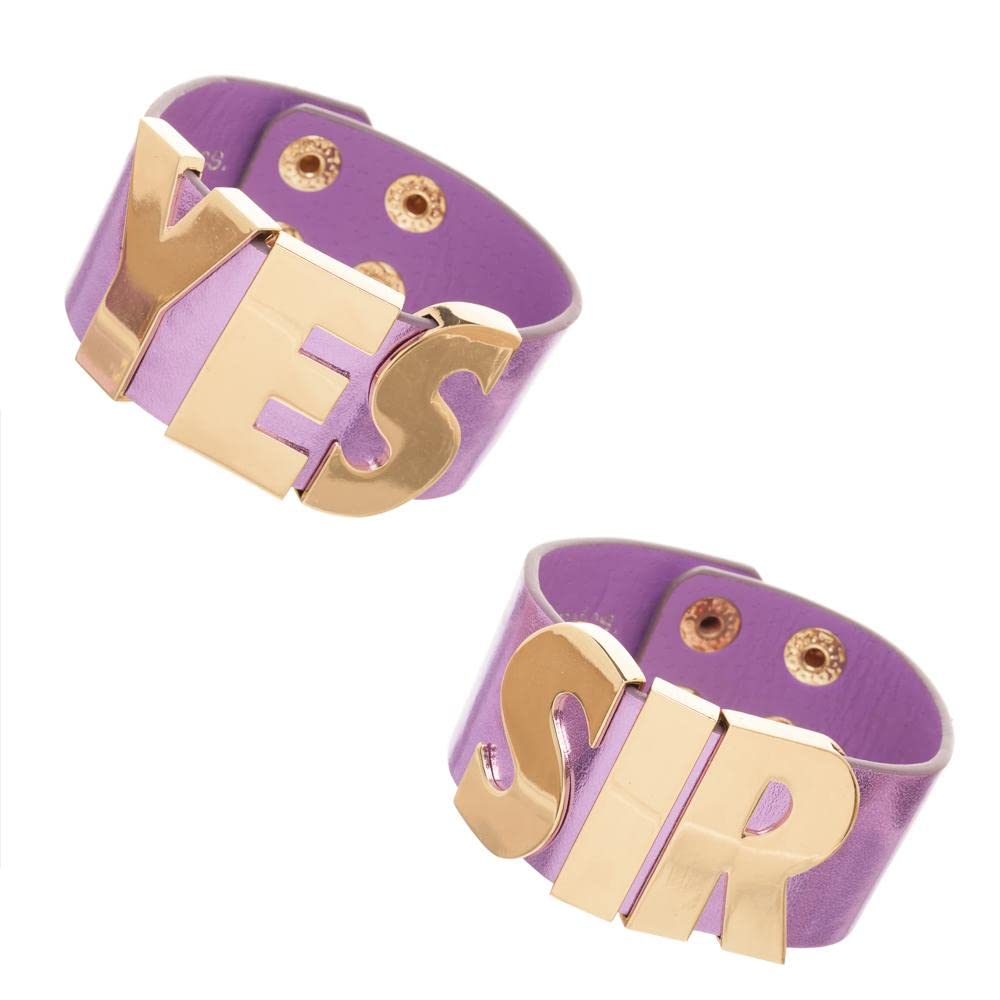DC Comics Harley Quinn Yes Sir Cosplay Cuffs Purple - Set of 2
