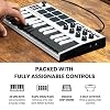 Akai Professional MPK Mini MK3 25 Key USB MIDI Keyboard Controller With 8 Backlit Drum Pads, 8 Knobs, Music Production Software and Native Instruments Sound Package (NKS Integration), White