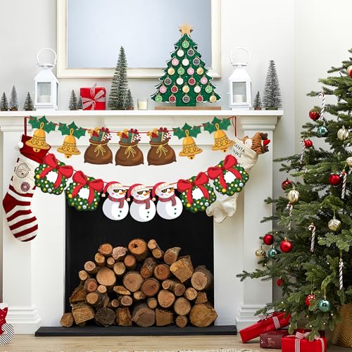 Image of OHOME Christmas Decorations - Christmas Ornaments,40 Pack Christmas Garland | Christmas Tree Decorations for Party,Christmas Backdrop for Indoor Outdoor | Christmas Wreaths for Front Door Wall Yard