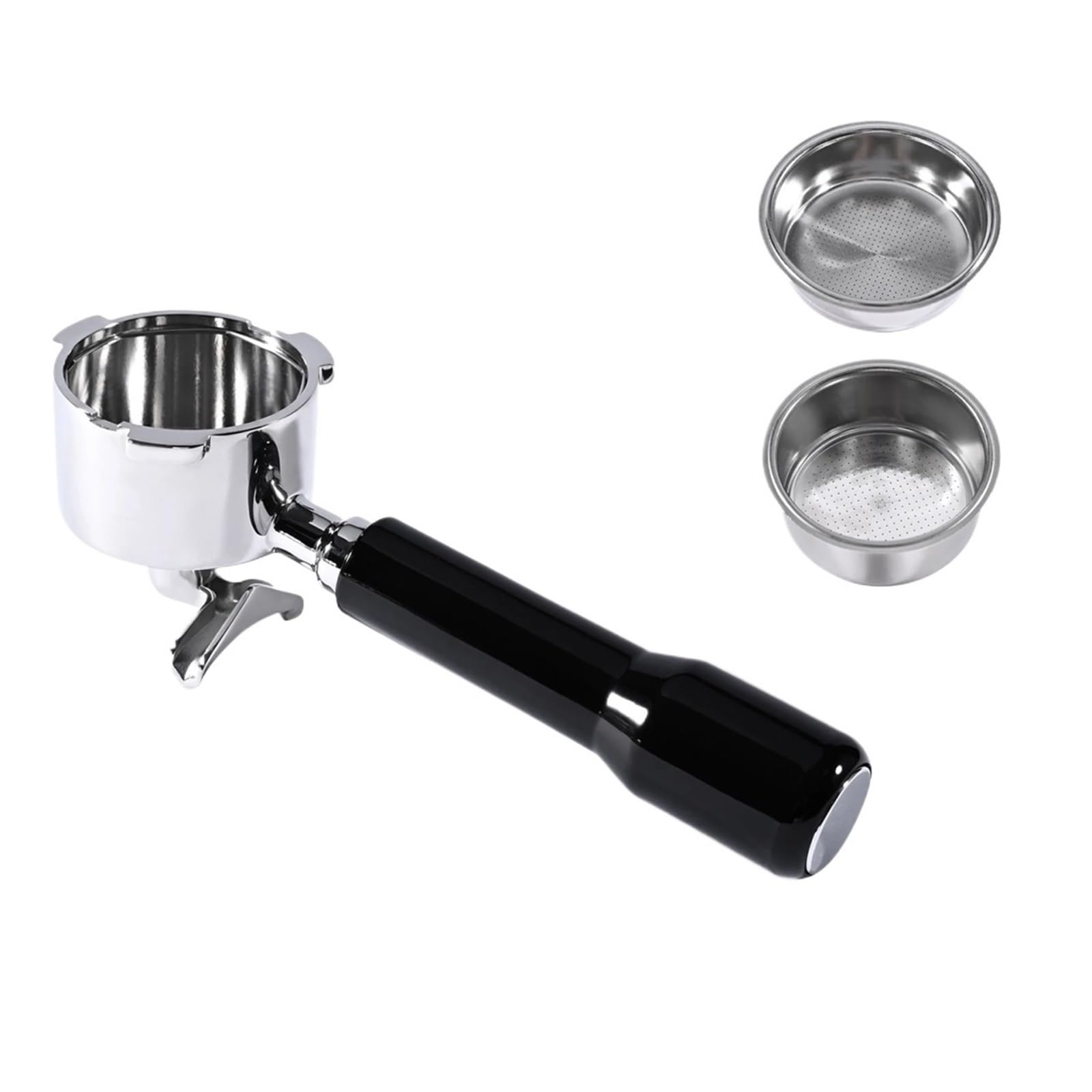 51 Mm Doppelauslauf-Kaffee-Siebträger, Kompatibel For Delonghi, 51 Mm, 3 Ohren, EC850, EC685, 1 2 Tassen, Ersatzfilterkorb, Espressomaschinen-Werkzeug(Style-4 1set)
