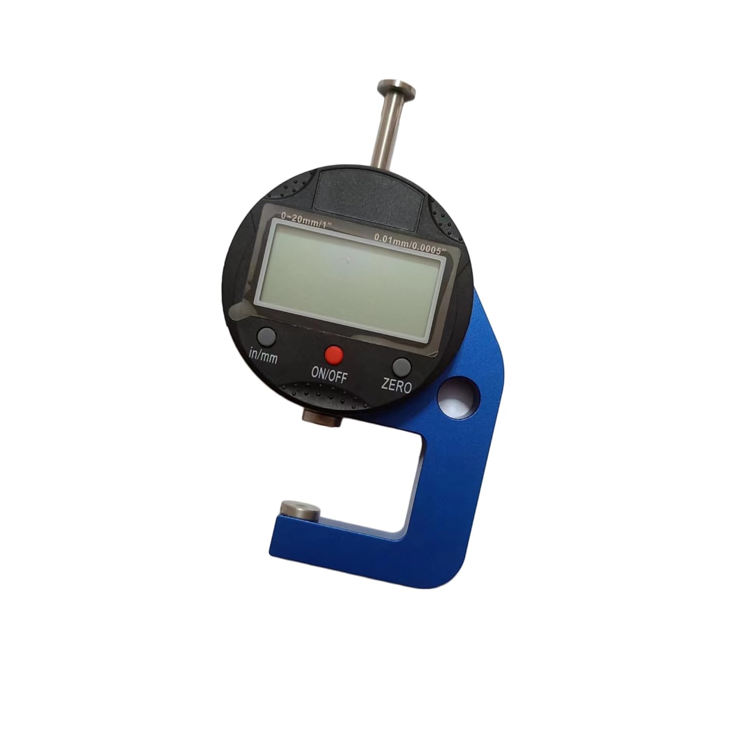 Digital Micrometer Measuring Indicator Measuring Range 0.0005‘’/0.01mm 0-20mm Measuring Indicator, Digital Thickness Gauge for Leather, Paper, Sheet Metal and More.