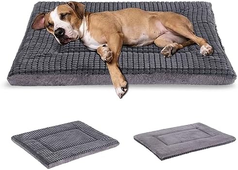 BVAGSS Orthopädisches Hundebett, Waschbar Hundekissen flauschig Hundematte, Umkehrbar Weiche und Warme Hundematte für klein mittel große Hunde XH079 (106x71x4cm,Light Grey)