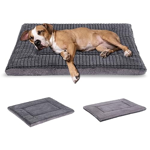 BVAGSS Cuscino per Cane Reversibile, Ultra Morbido Materassino Lavabile per cani, Ortopedico Letto per cani Cuscino Cane Memory Foam Suave y Cálido XH079 (106x71x4cm,Light Grey)